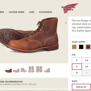 RED WING IRON RANGER MEN'S 6-INCH BOOT IN COPPER